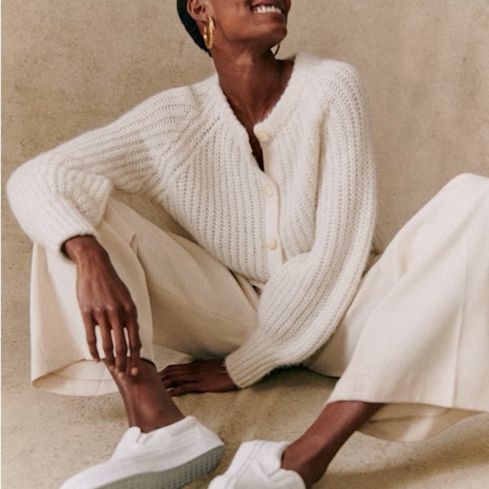 Sezane Emile Ecru Cardigan